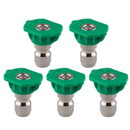 Clean Strike Pressure Washer Spray Nozzle Tips, 25-Degree Green, 1/4 Inch 5PK (3.5 Orifice) CS-1035